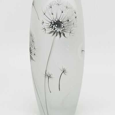 vaso da tavolo in vetro decorativo bianco artistico 7736/250/sh214