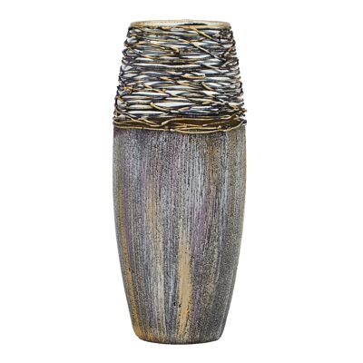 Vaso per fiori in vetro dipinto a mano | Vaso in vetro artistico | Arredamento per la casa di design d'interni | Vaso da tavolo 10 in | 7736/250/sh228