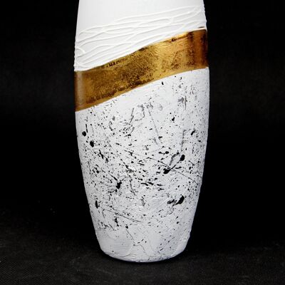 vase en verre décoratif d'art blanc de table 7736/250/sh344