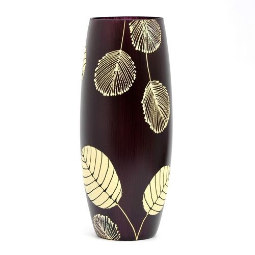 Handpainted Glass Vase for Flowers | Oval Vase | Interior Design Home Decor | Table vase 12 in | 7736/300/sh104