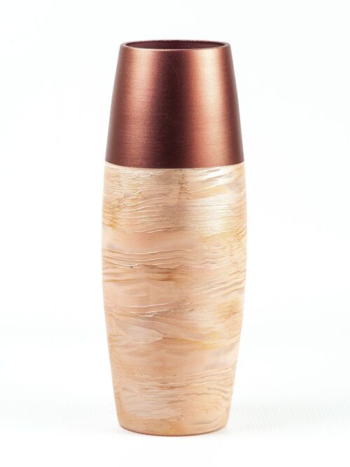 Handpainted Glass Vase for Flowers | Copper Oval Vase | Interior Design Home Decor | Table vase | 7736/300/sh177