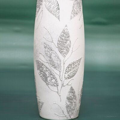 vaso da tavolo in vetro decorativo bianco artistico 7736/300/sh288
