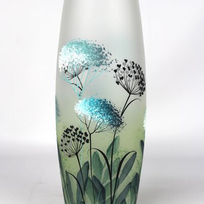 vaso di vetro decorativo da tavolo verde artistico 7736/300/sh319