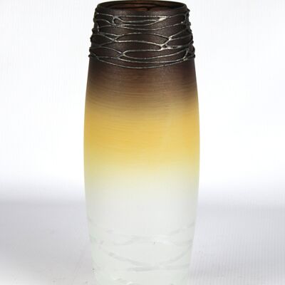 vaso da tavolo in vetro decorativo marrone artistico 7736/300/sh347.1