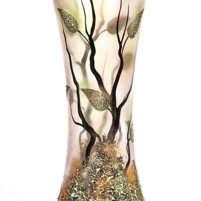 Vase en verre décoratif d'art brun de plancher 7756/360/lk269