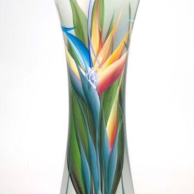 vaso in vetro decorativo da terra verde artistico 7756/360/sh119