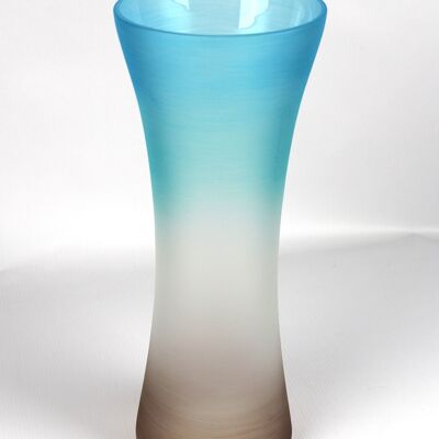 vase en verre décoratif art bleu sol 7756/360/sh317