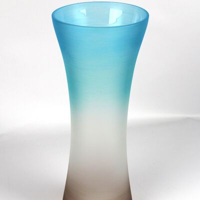 vase en verre décoratif art bleu sol 7756/360/sh317