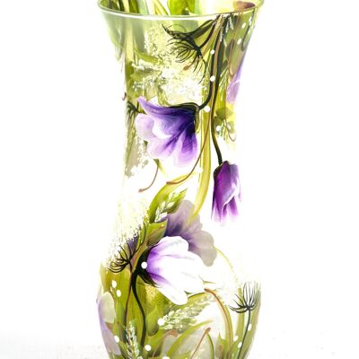 vaso di vetro decorativo da tavolo verde artistico 8268/260/lk293