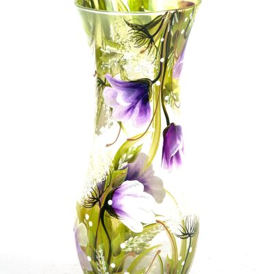 table green art vase décoratif en verre 8268/260/lk293