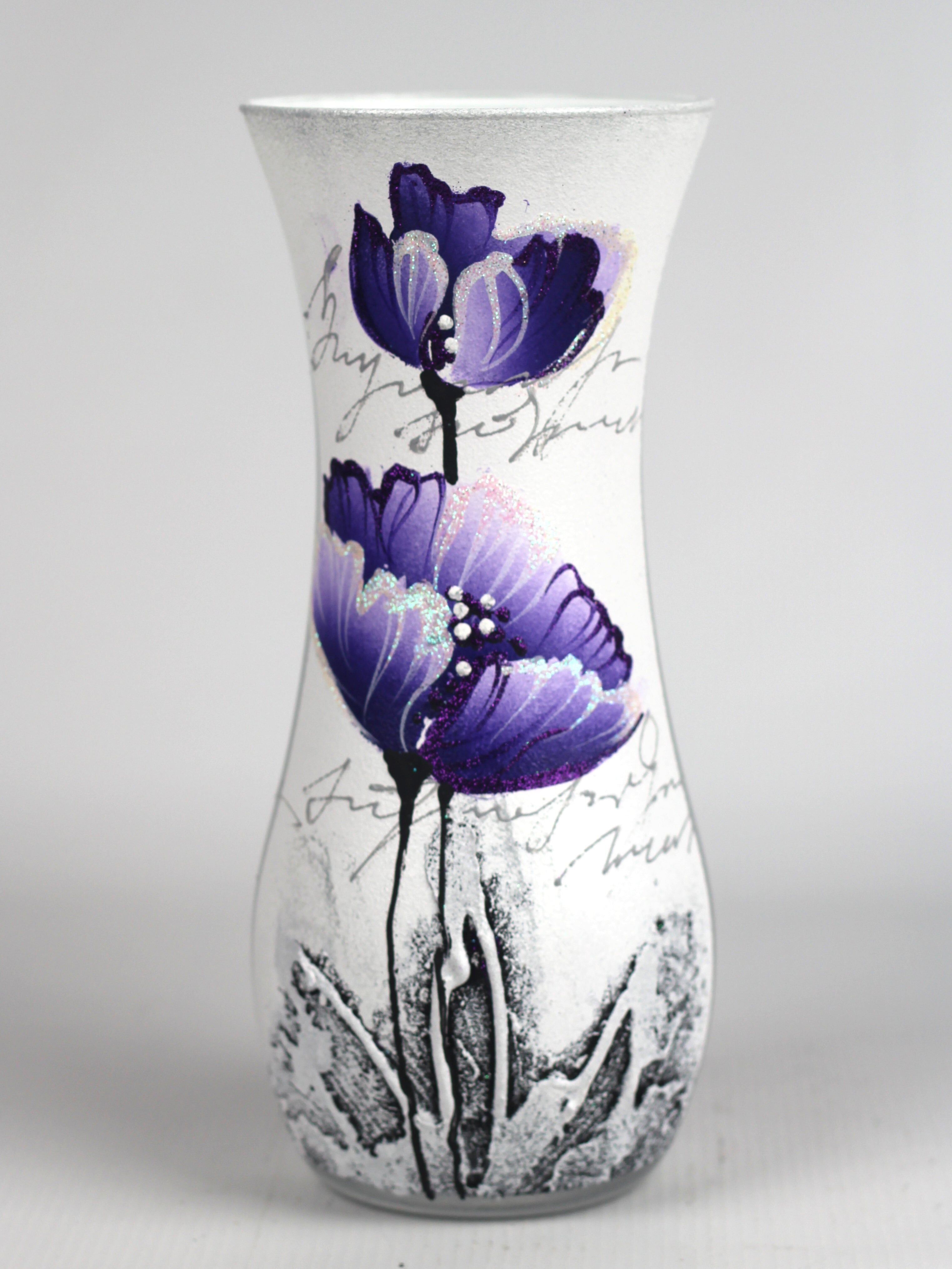 vaso da tavolo in vetro decorativo viola artistico 8268/260/sh032