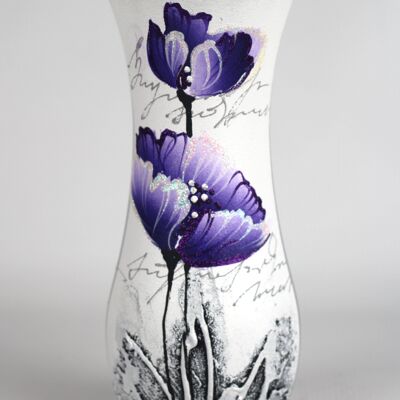 vaso da tavolo in vetro decorativo viola artistico 8268/260/sh032