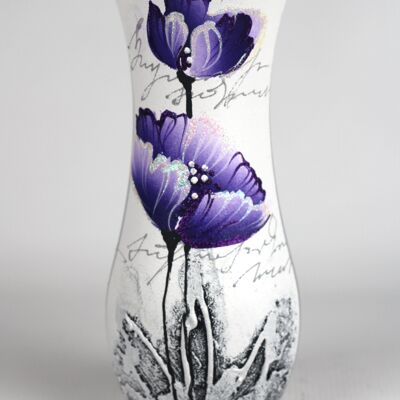 vaso da tavolo in vetro decorativo viola artistico 8268/260/sh032