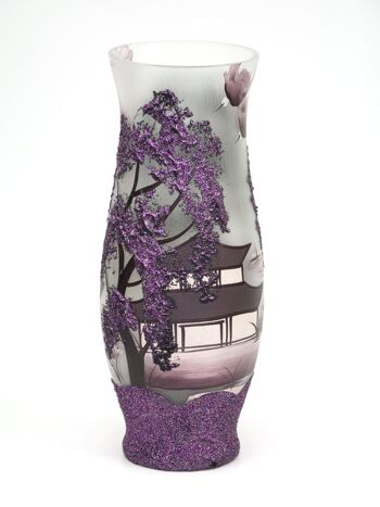 Vase en verre peint à la main Pichet chinois | Vase classique en verre d'art peint | Design d'intérieur Home Room Decor | Vase de table 12 pouces | 8290/300/855 2