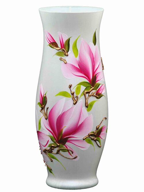 Handpainted Glass Vase for Flowers | Painted Art Glass Classic Vase | Interior Design Home Room Decor | Table vase 12 inch | 8290/300/sh163