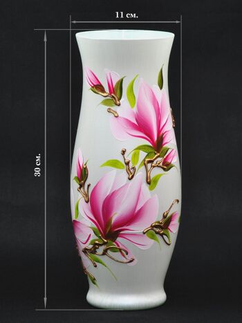 Vase en verre peint à la main pour fleurs | Vase classique en verre d'art peint | Design d'intérieur Home Room Decor | Vase de table 12 pouces | 8290/300/sh163 3