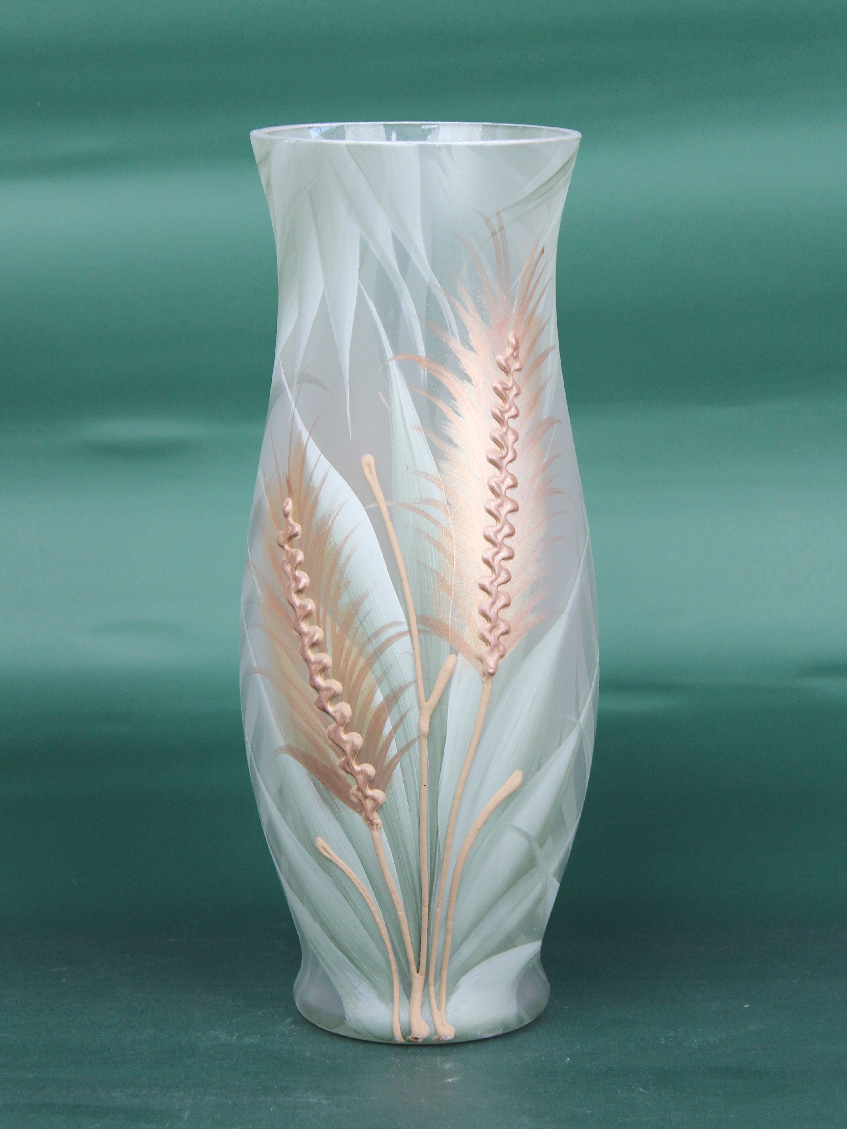 vaso decorativo in vetro artistico verde chiaro da tavolo 8290/300/sh332