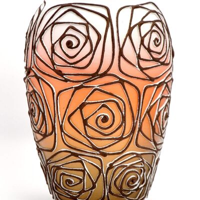 Handpainted Glass Art Bud Vase | Interior Design Home Room Decor | Table vase 8 inch | 9381/200/sh120