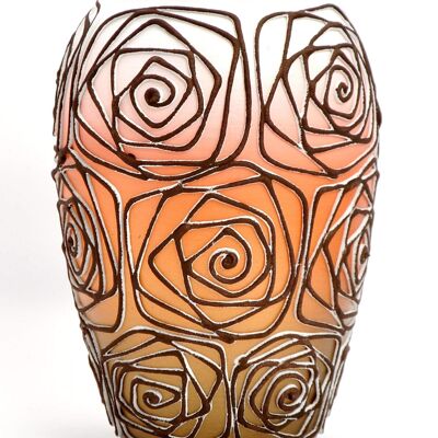 Vaso Bud in vetro dipinto a mano | Arredamento per la casa di design d'interni | Vaso da tavolo 8 pollici | 9381/200/sh120