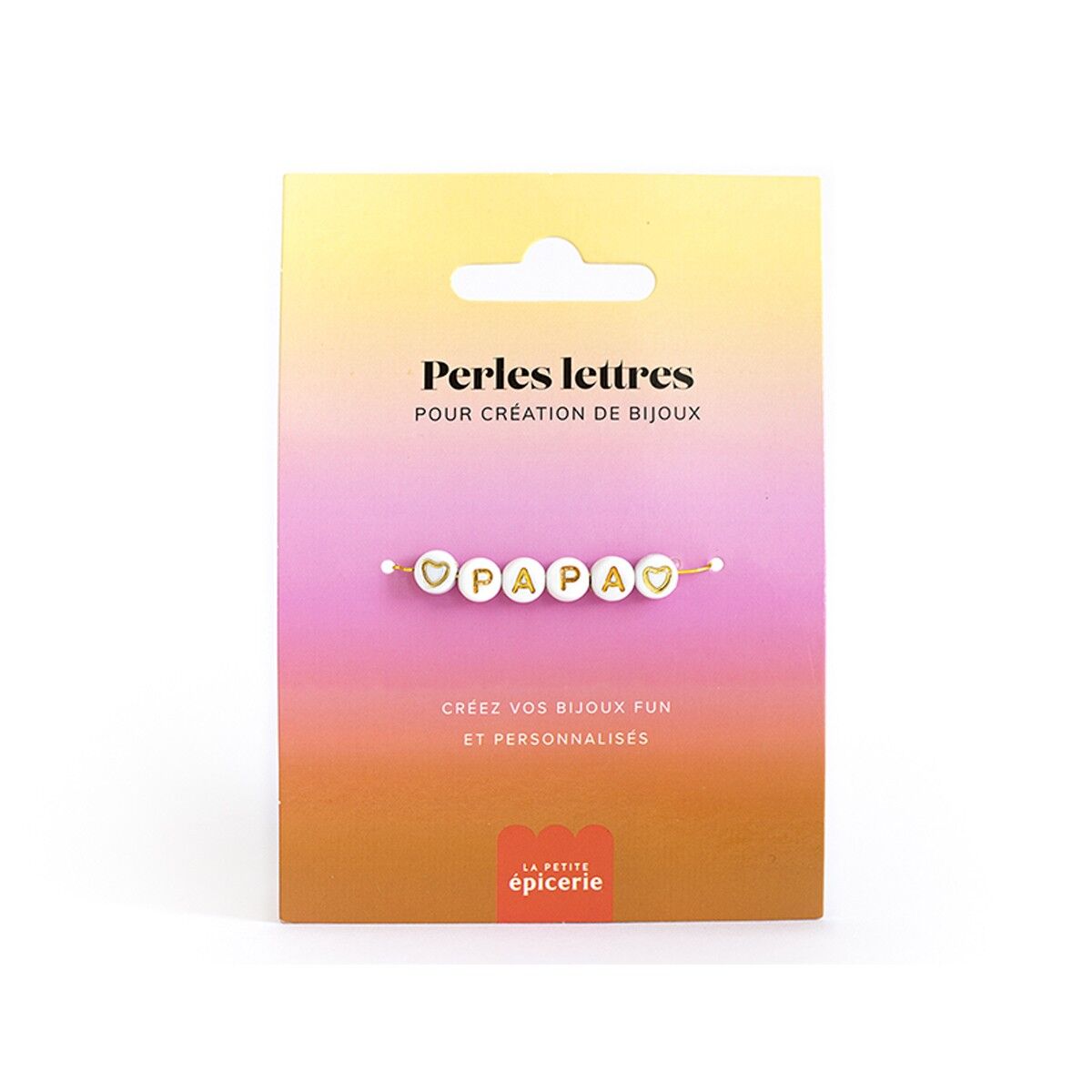 Buchstabenperlen "Papa" für Armband zum Personalisieren