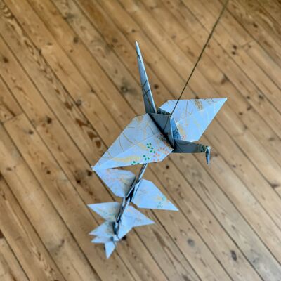 La ghirlanda di origami, azzurro
