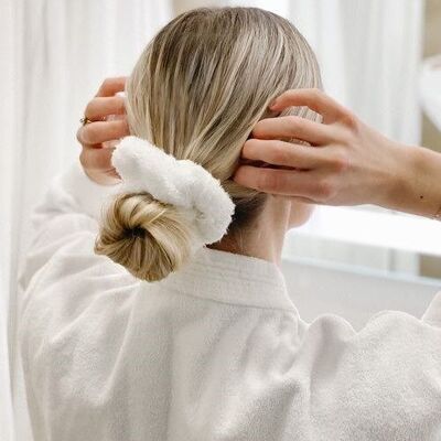 Elastico per capelli bianco da spa