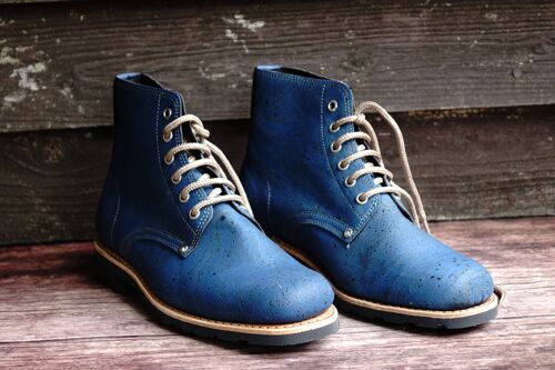 Everest Cork Lace-Up Boots- Blue