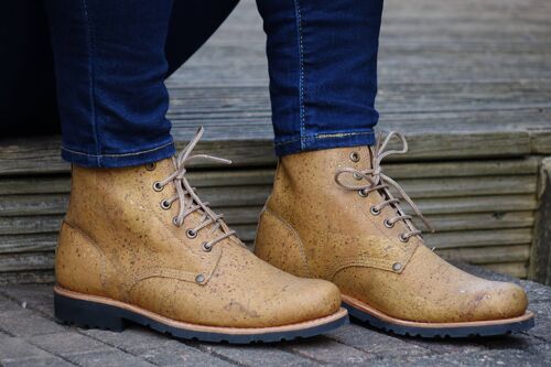 Everest Cork Lace-Up Boots- Yellow