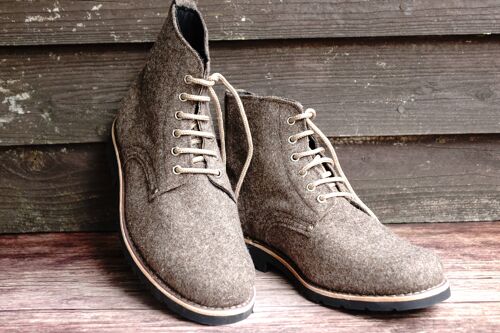 Katla Burel Lace-Up Boots - Brown Greyish