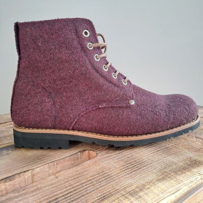 Katla Burel Lace-Up Boots - Cherry