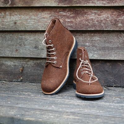 Katla Burel Lace-Up Boots - Rust