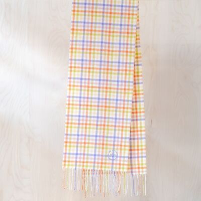 Lambswool Kids Scarf in Sorbet Gingham