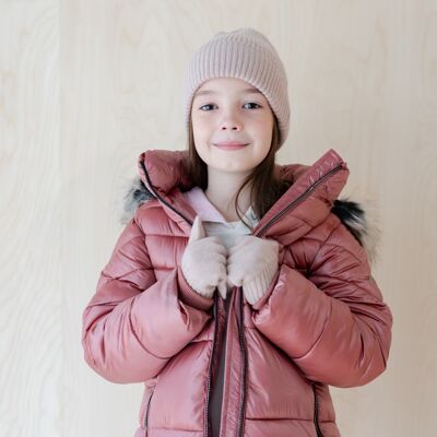 Cashmere & Merino Kids Gloves in Blush