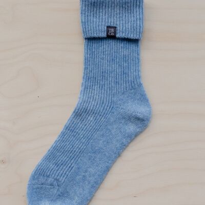 Cashmere Socks in Denim Melange