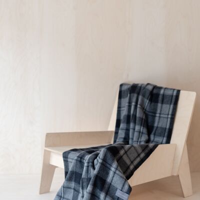 Recycled Wool Knee Blanket in Macrae Grey Tartan