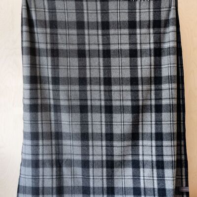Recycled Wool Blanket in Macrae Grey Tartan