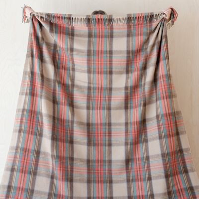 Recycled Wool King Size Blanket in Stewart Dress Antique Tartan