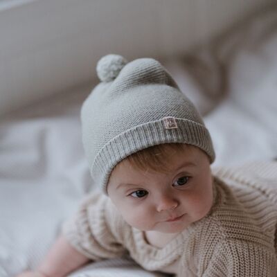 Cashmere & Merino Baby Beanie in Sage