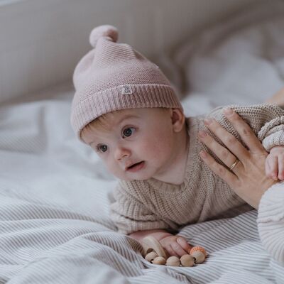 Cashmere & Merino Baby Beanie in Blush