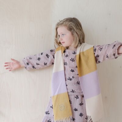 Lambswool Kids Scarf in Lilac Candy Stripe