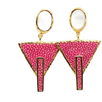 EGYPT GALUCHAT FUCHSIA EARRINGS WITH MOTHER OF PEARL