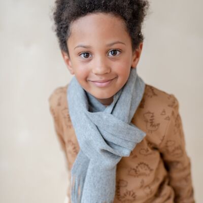 Lambswool Kids Scarf in Light Grey Melange