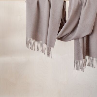 Lambswool Oversized Scarf in Taupe
