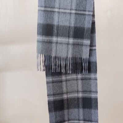 Lambswool Scarf in Macrae Grey Tartan