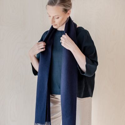 Lambswool Scarf in Navy
