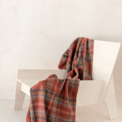 Recycled Wool Knee Blanket in Stewart Royal Antique Tartan