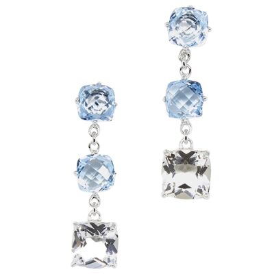 ICE 2 EARRINGS WITH BLUE AND WHITE TOPAZ