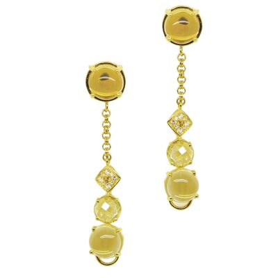 EVELINE EARRINGS WITH CITRINES AND WHITE TOPAZ