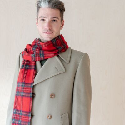 Lambswool Men's Scarf in Stewart Royal Tartan