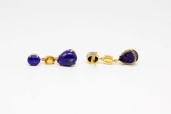 BOUCLES D'OREILLES AVEC LAPISLAZULI ET CITRINE. 3